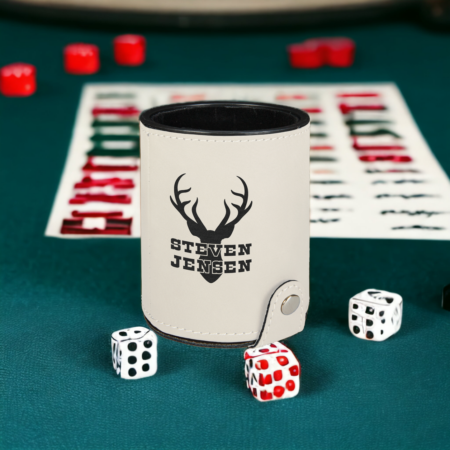 Custom Engraved Leatherette Dice Cup