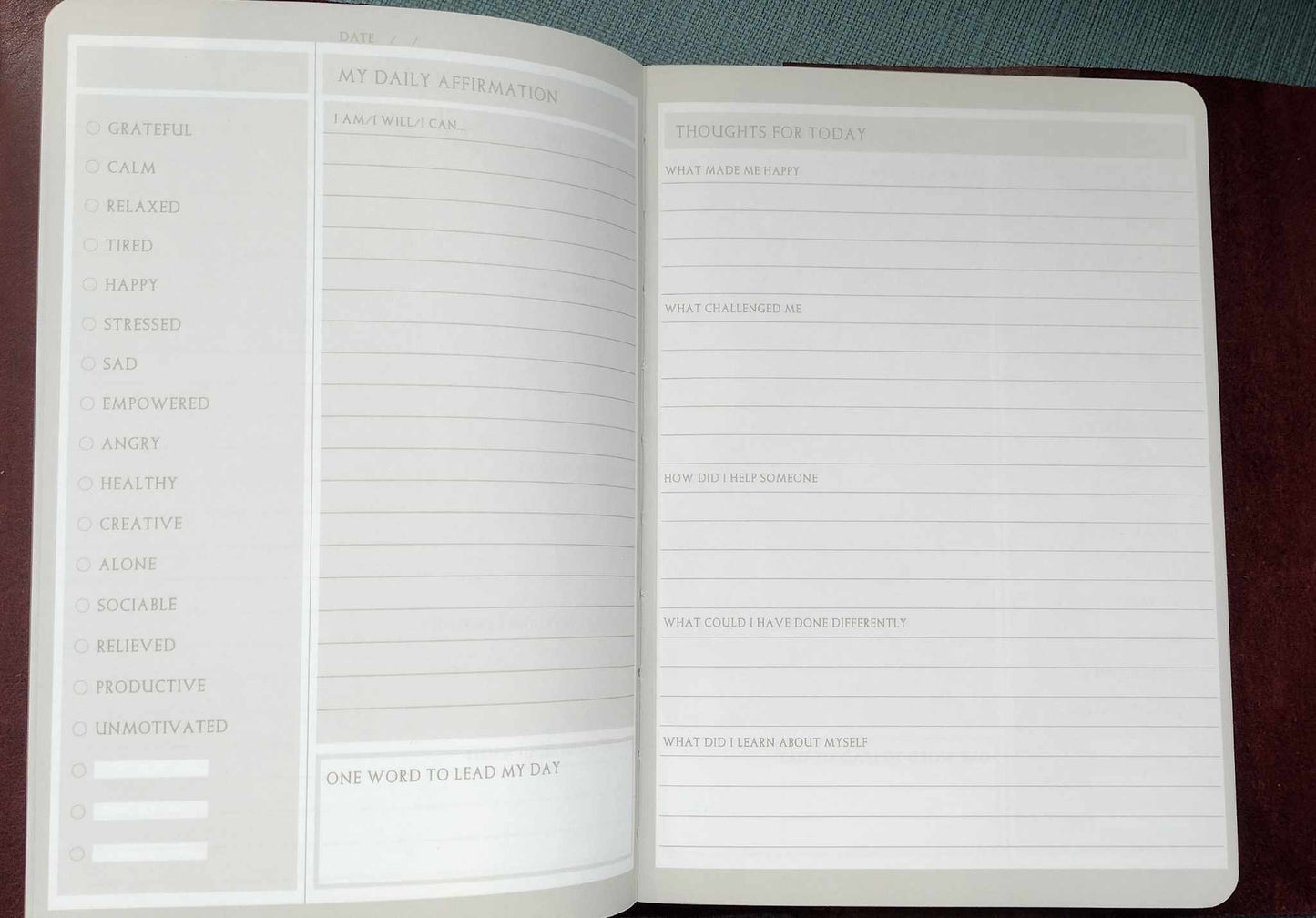 Reusable Daily Affirmation Journal
